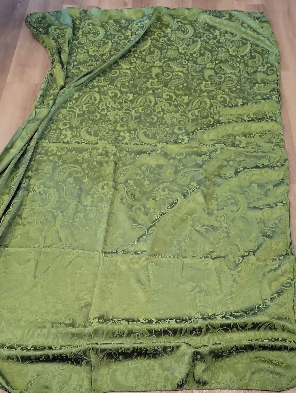 Large Green Holiday Vintage Tablecloth
